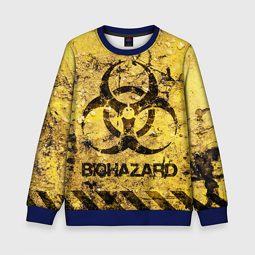 Детский свитшот Danger biohazard / 3D-Синий – фото 1