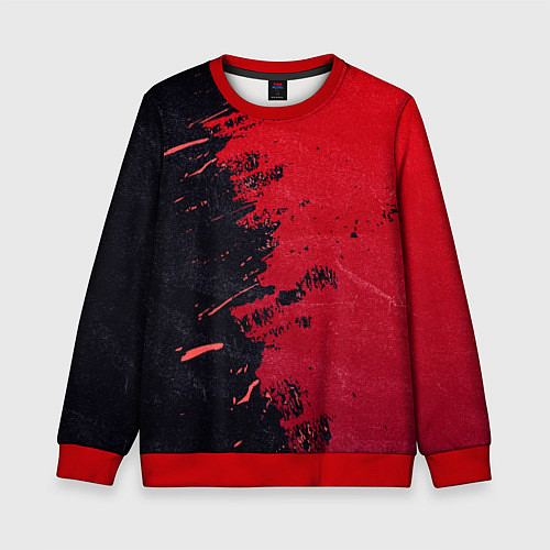 Детский свитшот Черное и красное / 3D-Красный – фото 1