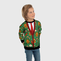 Свитшот детский Новогодний свитер с печеньками, цвет: 3D-черный — фото 2