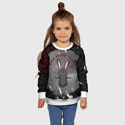 Свитшот детский Черный кролик ом ном ном, цвет: 3D-белый — фото 2
