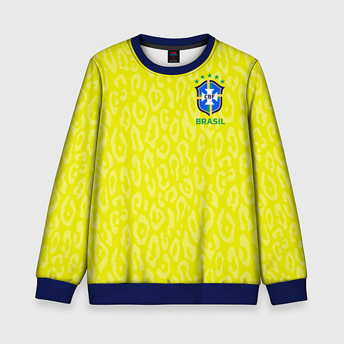Детский свитшот Форма сборной Бразилии ЧМ 2022 / 3D-Синий – фото 1