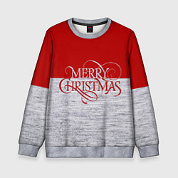 Свитшот детский Merry Christmas красный, цвет: 3D-меланж