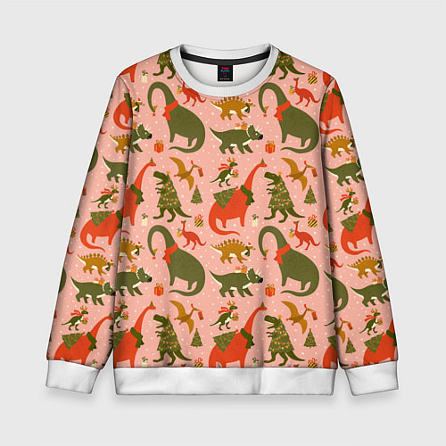 Детский свитшот Dinosaurs with gifts / 3D-Белый – фото 1