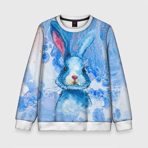 Детский свитшот Водяной заяц / 3D-Белый – фото 1