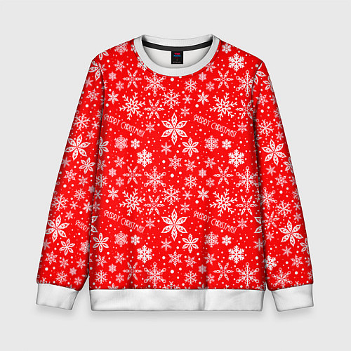 Детский свитшот Merry christmas new year / 3D-Белый – фото 1