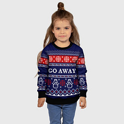 Свитшот детский Уходите - новогодний свитер, цвет: 3D-черный — фото 2