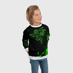 Свитшот детский Razer брызги, цвет: 3D-белый — фото 2