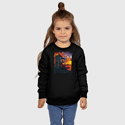 Свитшот детский Песочные часы времени, цвет: 3D-черный — фото 2