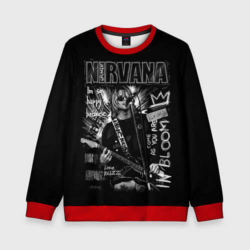 Детский свитшот Nirvana Song life / 3D-Красный – фото 1