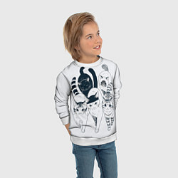 Свитшот детский Любопытные кошки, цвет: 3D-белый — фото 2