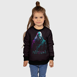 Свитшот детский Ведьмак в неоновом стиле, цвет: 3D-черный — фото 2