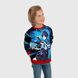 Свитшот детский Странник: Genshin impact, цвет: 3D-красный — фото 2