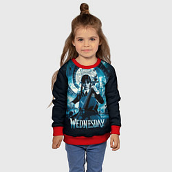 Свитшот детский Wednesday Addams 2022, цвет: 3D-красный — фото 2