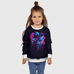 Свитшот детский Девушка и робот, цвет: 3D-белый — фото 2