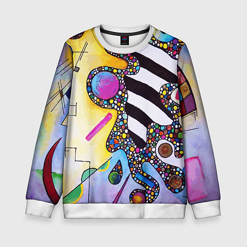 Детский свитшот Василий Кандинский Абстрактная композиция / 3D-Белый – фото 1