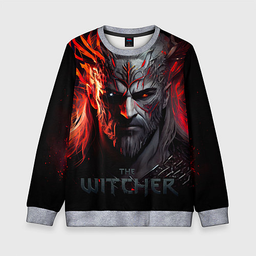 Детский свитшот Witcher in the fire / 3D-Меланж – фото 1