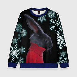 Детский свитшот Зимний кролик в свитере
