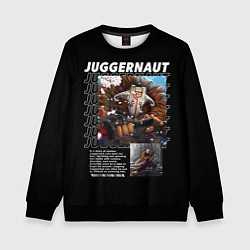 Свитшот детский Juggernaut надписи, цвет: 3D-черный