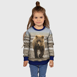 Свитшот детский Медвежонок в аэропорту, цвет: 3D-синий — фото 2