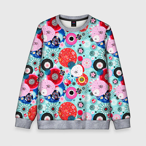 Детский свитшот Abstract flowers / 3D-Меланж – фото 1