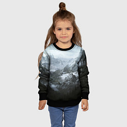Свитшот детский Природа Скайрима, цвет: 3D-черный — фото 2