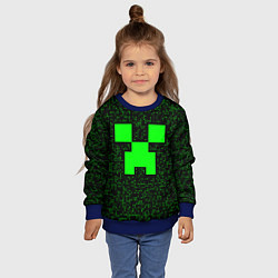 Свитшот детский Minecraft green squares, цвет: 3D-синий — фото 2