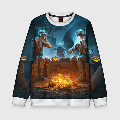 Детский свитшот PUBG Halloween / 3D-Белый – фото 1