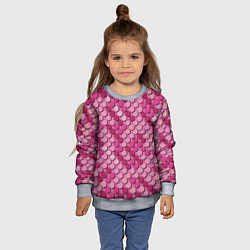 Свитшот детский Розовый камуфляж, цвет: 3D-меланж — фото 2