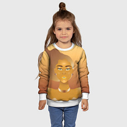 Свитшот детский Golden girl, цвет: 3D-белый — фото 2