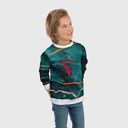Свитшот детский Сине-зелёный туман и множество красок, цвет: 3D-белый — фото 2
