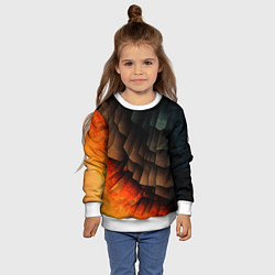 Свитшот детский Абстракция текстуры пышных юбок, цвет: 3D-белый — фото 2