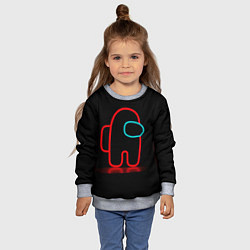 Свитшот детский Неоновый красный член экипажа, цвет: 3D-меланж — фото 2