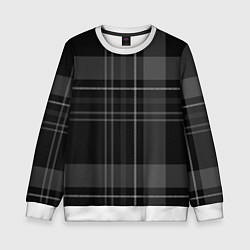 Свитшот детский Темная клетка, цвет: 3D-белый