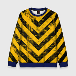 Свитшот детский WARNING - желто-черные полосы, цвет: 3D-синий