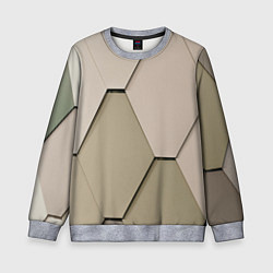 Свитшот детский Зеленая плитка, цвет: 3D-меланж