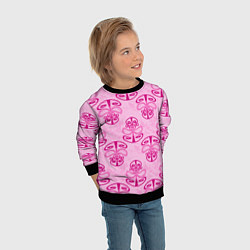 Свитшот детский Розовый орнамент, цвет: 3D-черный — фото 2