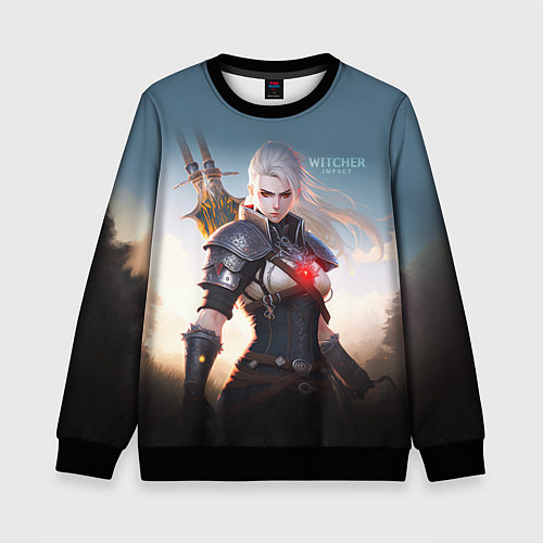 Детский свитшот The Witcher girl art / 3D-Черный – фото 1