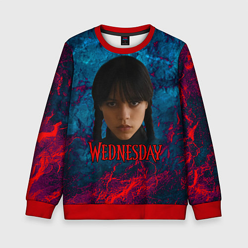 Детский свитшот Wednesday horror / 3D-Красный – фото 1