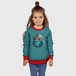 Свитшот детский Биосфера земли, цвет: 3D-красный — фото 2