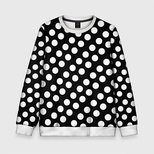 Детский свитшот Белые горошины / 3D-Белый – фото 1