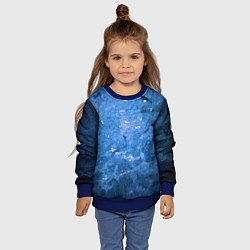Свитшот детский Тёмно-синяя абстрактная стена льда, цвет: 3D-синий — фото 2