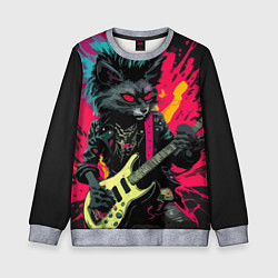 Детский свитшот Rocker Cat on a dark background - C-Cats collectio