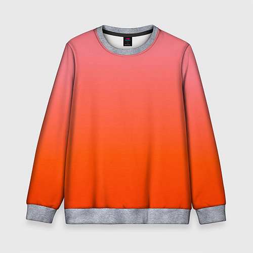 Детский свитшот Оранжево-розовый градиент / 3D-Меланж – фото 1