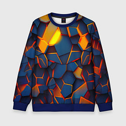 Свитшот детский Плитки со свечением, цвет: 3D-синий