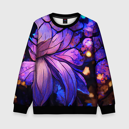 Детский свитшот Лепестки Снов / 3D-Черный – фото 1