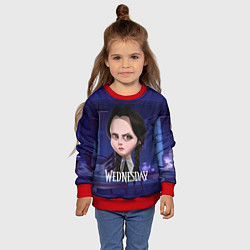 Свитшот детский Уэнсдэй фан арт, цвет: 3D-красный — фото 2