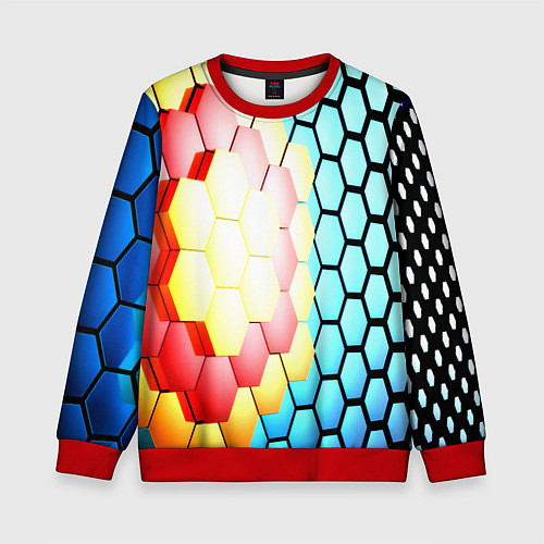 Детский свитшот Shape abstract color / 3D-Красный – фото 1