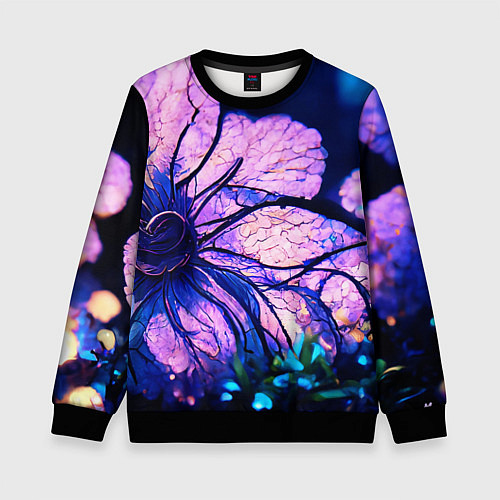Детский свитшот Цветы слёз / 3D-Черный – фото 1