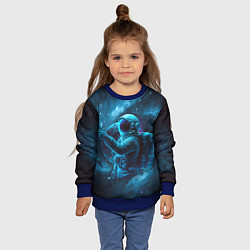 Свитшот детский An astronaut in blue space, цвет: 3D-синий — фото 2