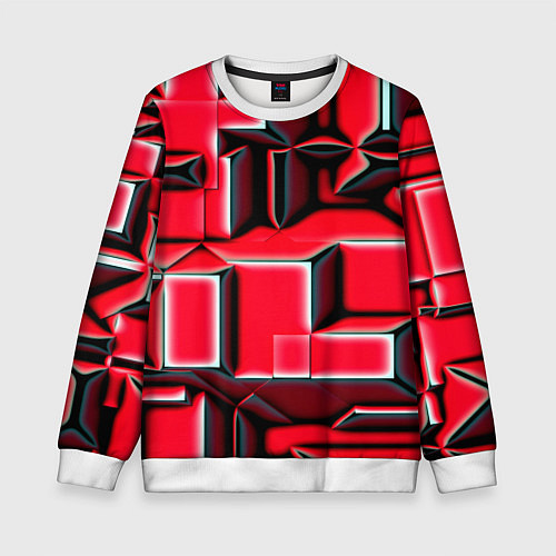 Детский свитшот Блоки узорная геометрия / 3D-Белый – фото 1